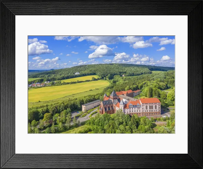 Framed Print : Aerial view on Steyeler missions house, St. Wendel, Saarland, Germany Framed Print : Aerial view on Steyeler missions house, St. Wendel, Saarland, Germany