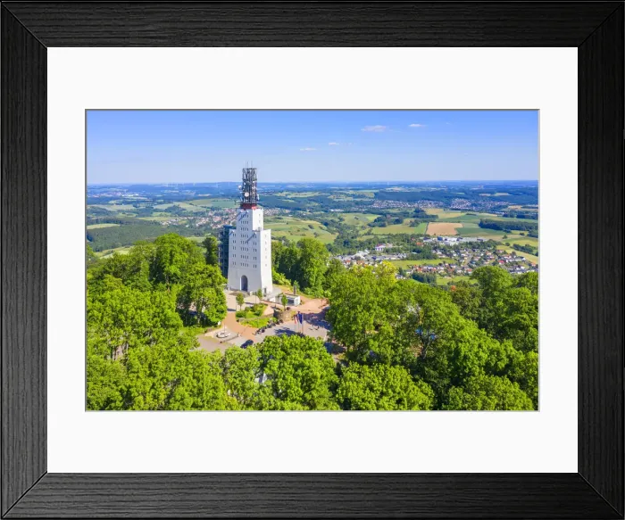 Framed Print : Aerial view on the german-french meeting place Schaumberg tower on the Schaumberg Framed Print : Aerial view on the german-french meeting place Schaumberg tower on the Schaumberg