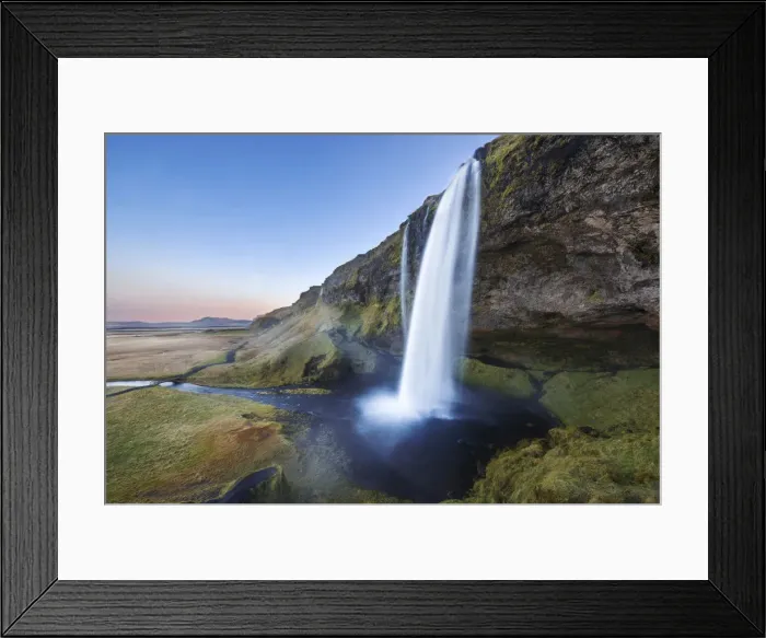 Framed Print : Seljalandfoss during a peaceful autumn sunrise, Iceland Framed Print : Seljalandfoss during a peaceful autumn sunrise, Iceland