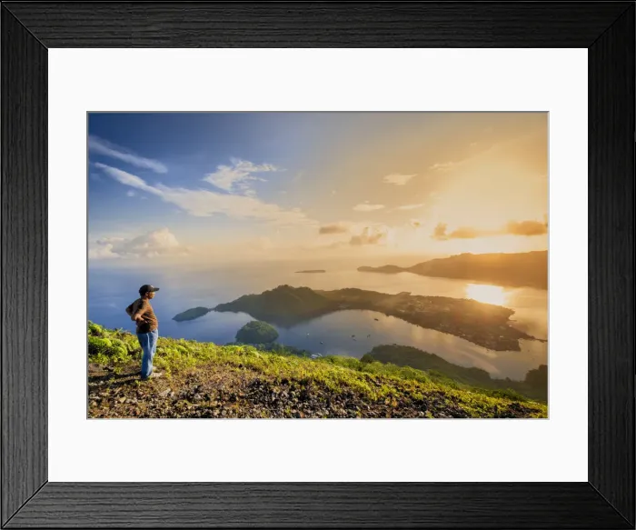 Framed Print : Asia, Indonesia, Spice Islands, Maluku, Banda Api, the view from the summit of Api Framed Print : Asia, Indonesia, Spice Islands, Maluku, Banda Api, the view from the summit of Api