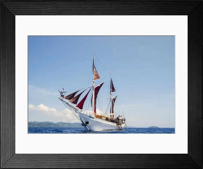 Framed Print : Asia, Indonesia, Spice Islands, Maluku, a traditional Lamba (or lambo