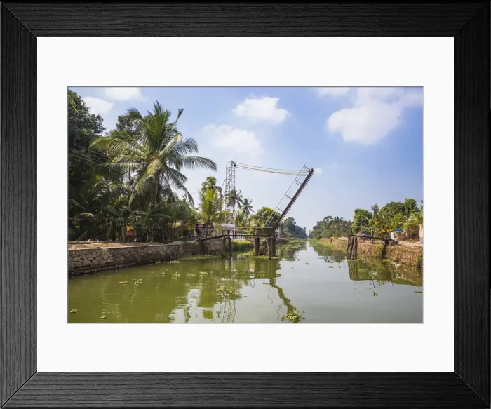 Framed Print : India, Kerala, Alappuzha (Alleppey), Alappuzha (Alleppey) Bridge over backwaters Framed Print : India, Kerala, Alappuzha (Alleppey), Alappuzha (Alleppey) Bridge over backwaters