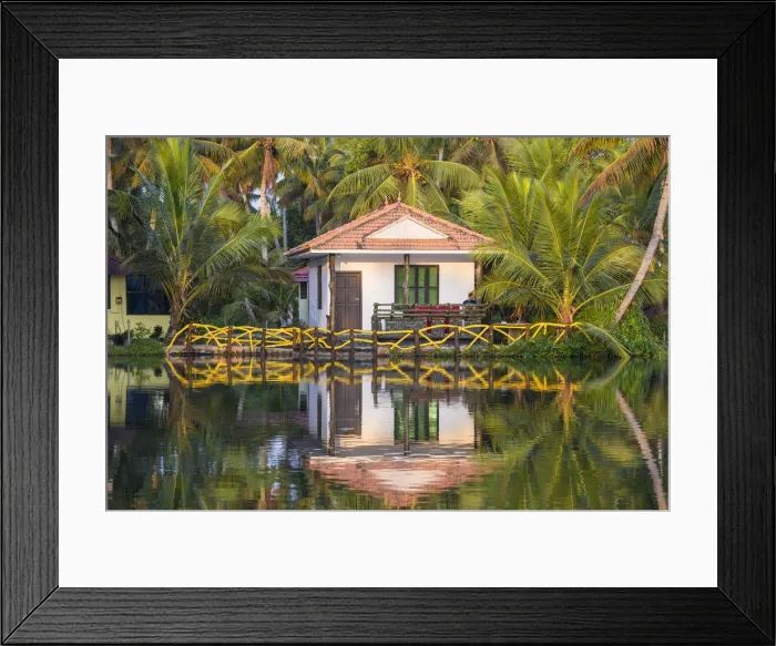 Framed Print : India, Kerala, Kollam, Resort bungalow on Munroe Island Framed Print : India, Kerala, Kollam, Resort bungalow on Munroe Island