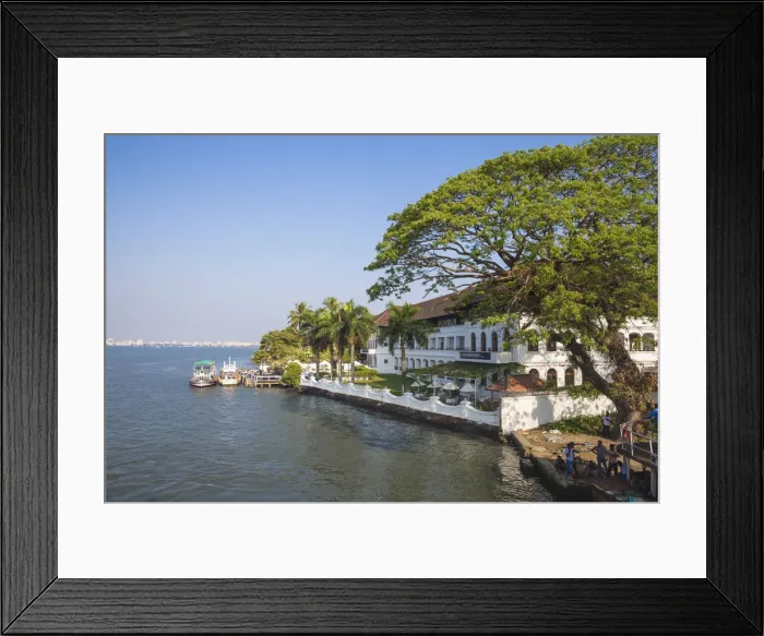 Framed Print : India, Kerala, Cochin - Kochi, Fort Kochi, Brunton Boatyard CGH Earth Hotel