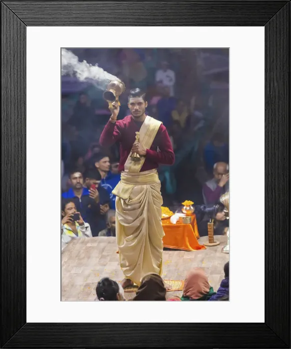 Framed Print : Ganga Aarti ceremony, Dashashwamedh Ghat, Varanasi, Uttar Pradesh, India Framed Print : Ganga Aarti ceremony, Dashashwamedh Ghat, Varanasi, Uttar Pradesh, India