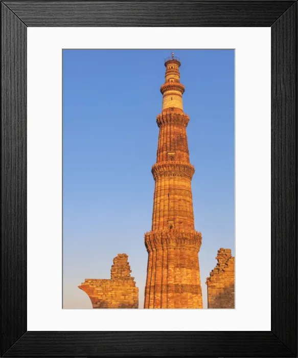Framed Print : Qutb Minar minaret, 13th century, Qutb Minar complex, Delhi, India Framed Print : Qutb Minar minaret, 13th century, Qutb Minar complex, Delhi, India