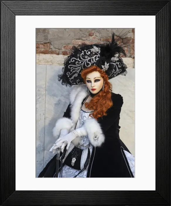 Framed Print : A woman poses during the Venice Carnival, Venice; veneto; Italy Framed Print : A woman poses during the Venice Carnival, Venice; veneto; Italy
