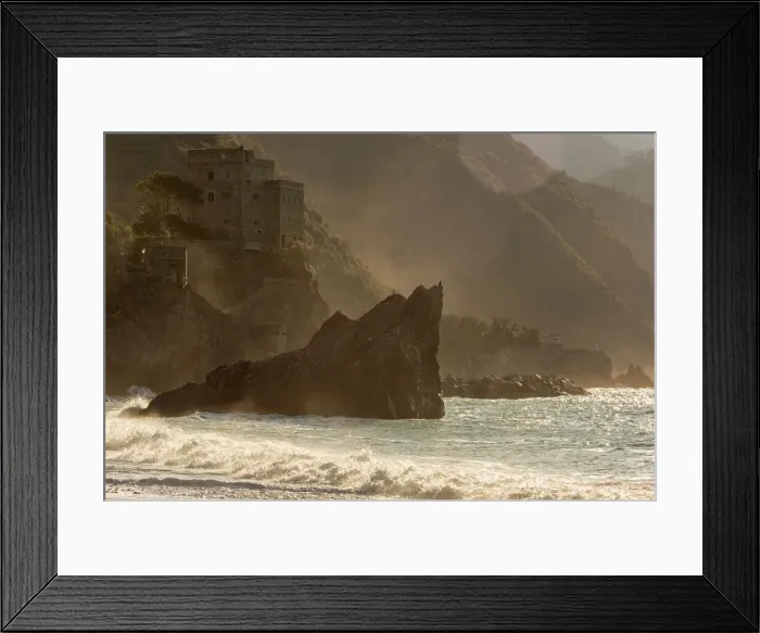Framed Print : Europe, Italy, Liguria. Monterosso beach in the morning sun Framed Print : Europe, Italy, Liguria. Monterosso beach in the morning sun