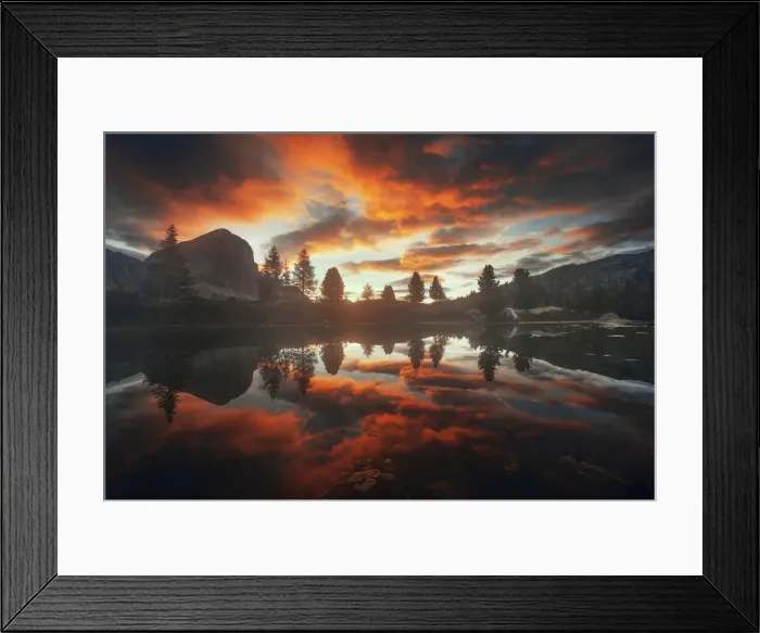 Framed Print : Limides lake near the Falzarego Pass during sunrise, Dolomites, Italy Framed Print : Limides lake near the Falzarego Pass during sunrise, Dolomites, Italy