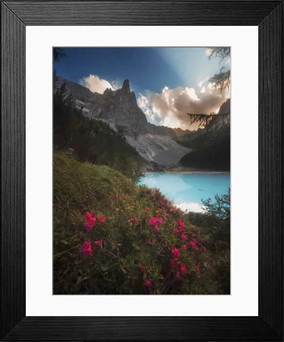 Framed Print : Sorapiss lake during a summer sunset, Dolomites, Italy Framed Print : Sorapiss lake during a summer sunset, Dolomites, Italy