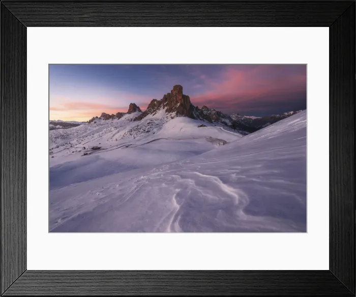 Framed Print : Winter sunset at the Giau Pass, Dolomites, Italy Framed Print : Winter sunset at the Giau Pass, Dolomites, Italy