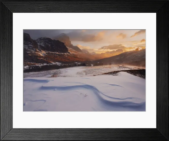 Framed Print : Autumn sunrise over the Tofane and the Falzarego Pass in the Dolomites, Italy Framed Print : Autumn sunrise over the Tofane and the Falzarego Pass in the Dolomites, Italy