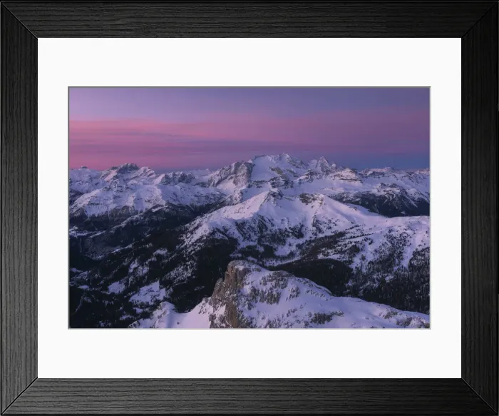 Framed Print : Winter sunrise from the Lagazuoi Hut, Dolomites, Italy Framed Print : Winter sunrise from the Lagazuoi Hut, Dolomites, Italy