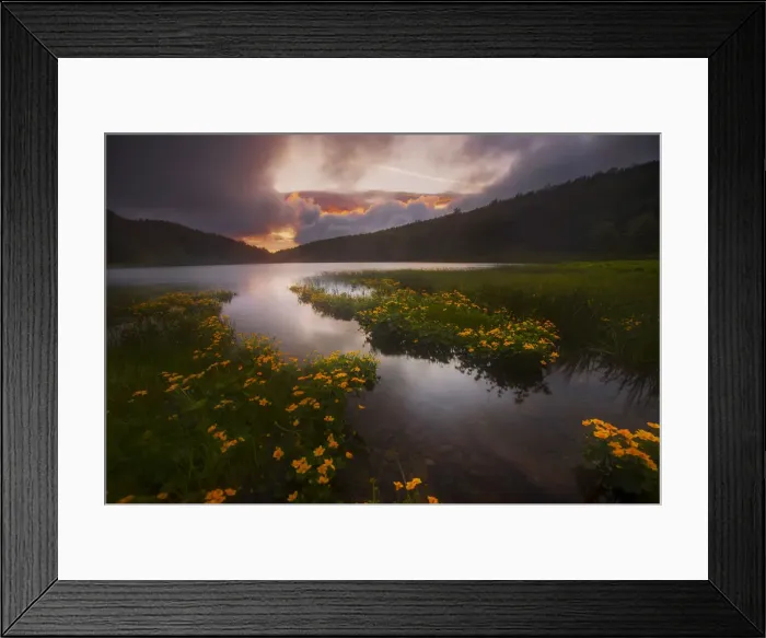 Framed Print : Lago Baccio in the Central Appennines in late spring at sunrise, Emilia Romagna, Italy Framed Print : Lago Baccio in the Central Appennines in late spring at sunrise, Emilia Romagna, Italy