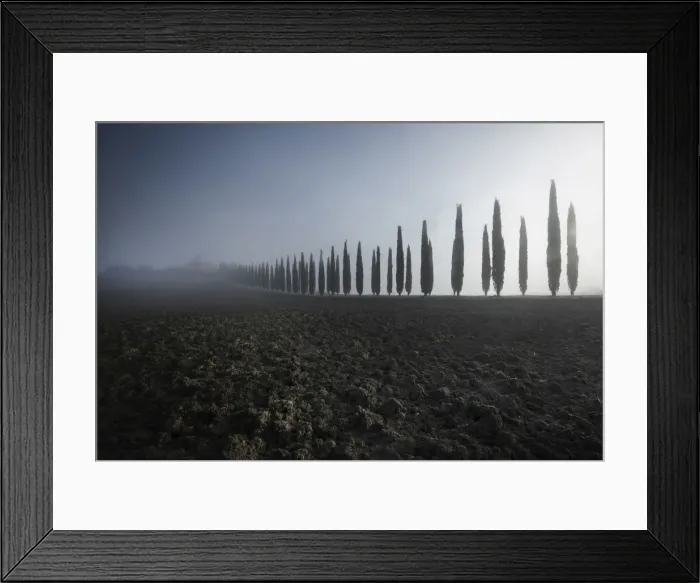 Framed Print : Poggio Covili covered with fog during autumn, Val d Orcia, Tuscany, Italy Framed Print : Poggio Covili covered with fog during autumn, Val d Orcia, Tuscany, Italy