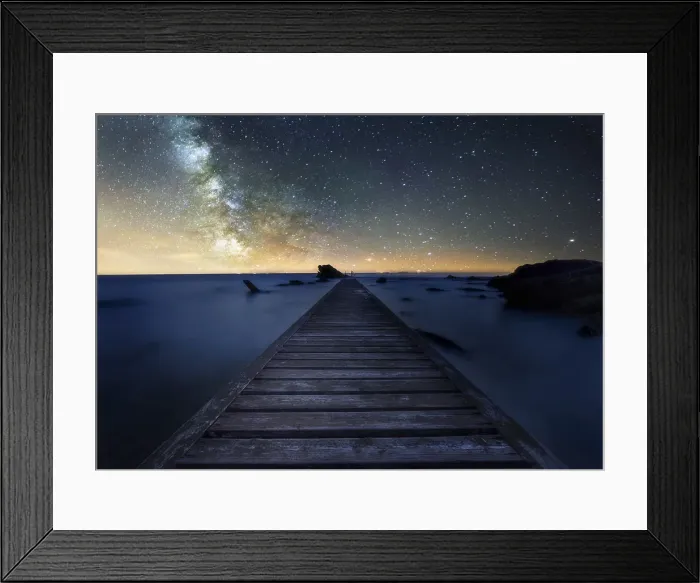 Framed Print : Milky way over an old pier near Livorno in Tuscany, Italy Framed Print : Milky way over an old pier near Livorno in Tuscany, Italy