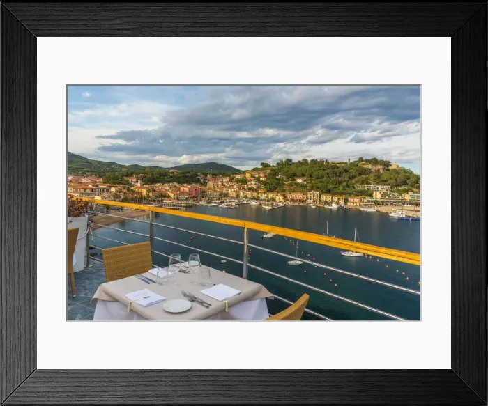 Framed Print : Europe, Italy, Tuscany, Elba Island, view over the port of Porto Azzurro from the Hotel Framed Print : Europe, Italy, Tuscany, Elba Island, view over the port of Porto Azzurro from the Hotel