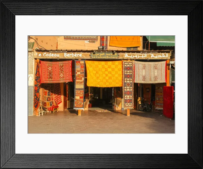 Framed Print : carpet shop Le Cadeau Berbere at Djemaa el Fna; Imerial City Marrakech Framed Print : carpet shop Le Cadeau Berbere at Djemaa el Fna; Imerial City Marrakech