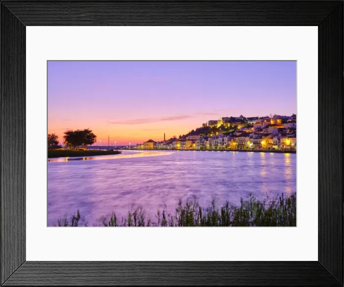 Framed Print : Alcacer do Sal and Sado river at dusk. Alentejo, Portugal Framed Print : Alcacer do Sal and Sado river at dusk. Alentejo, Portugal