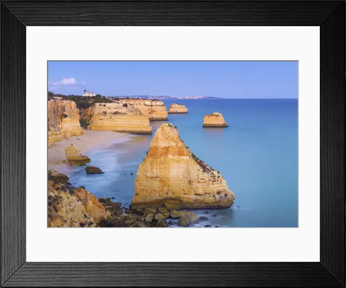 Framed Print : Portugal, Algarve, Caramujeira, Praia de Marinha, coastal rock formations Framed Print : Portugal, Algarve, Caramujeira, Praia de Marinha, coastal rock formations