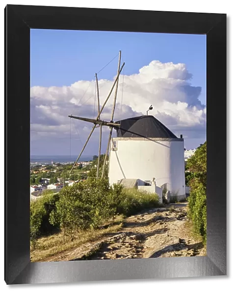 Windmill at the Serra do Louro mountain range. Arrabida Nature Park, Palmela. Portugal