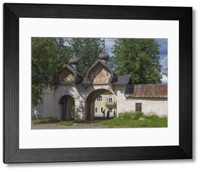Framed Print : Gate, Znamensky monastery, Veliky Novgorod, Russia
