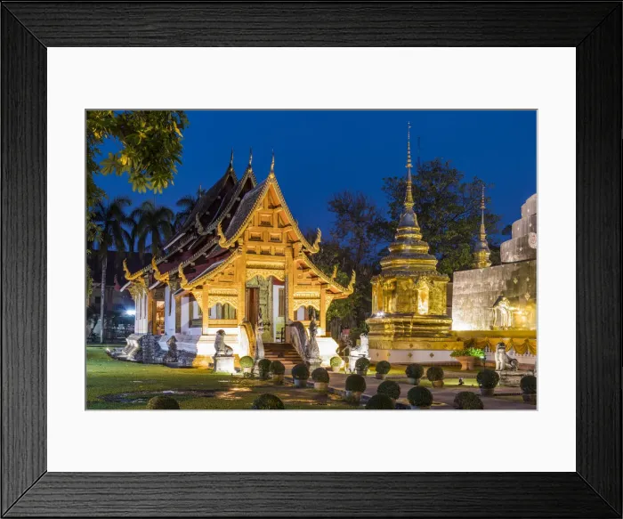 Framed Print : Wat Phra Singh (Gold Temple) at night, Chiang Mai, Northern Thailand, Thailand Framed Print : Wat Phra Singh (Gold Temple) at night, Chiang Mai, Northern Thailand, Thailand