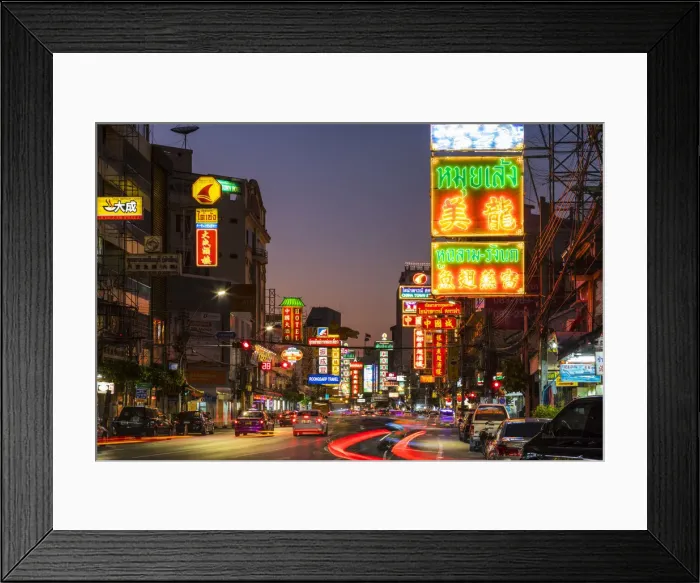 Framed Print : Yaowarat Road in Chinatown at night, Bangkok, Thailand Framed Print : Yaowarat Road in Chinatown at night, Bangkok, Thailand
