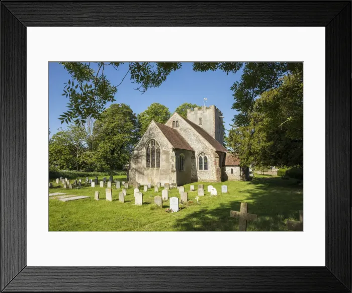 Framed Print : Parish church at Singleton, West Sussex, England, UK