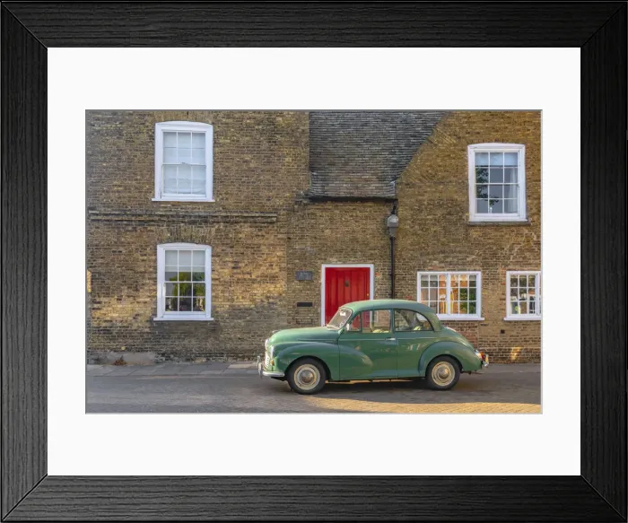 Framed Print : UK, England, Cambridgeshire, Ely, Waterside, Morris Minor car Framed Print : UK, England, Cambridgeshire, Ely, Waterside, Morris Minor car