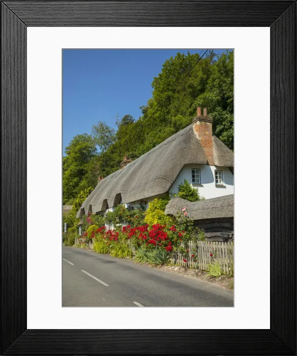 Framed Print : Thatched cottage, Wherwell, Hampshire, England, UK Framed Print : Thatched cottage, Wherwell, Hampshire, England, UK