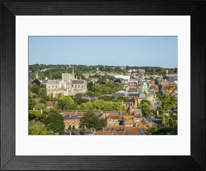 Framed Print : Catherdral and skyline of Winchester, Hampshire, England, UK Framed Print : Catherdral and skyline of Winchester, Hampshire, England, UK