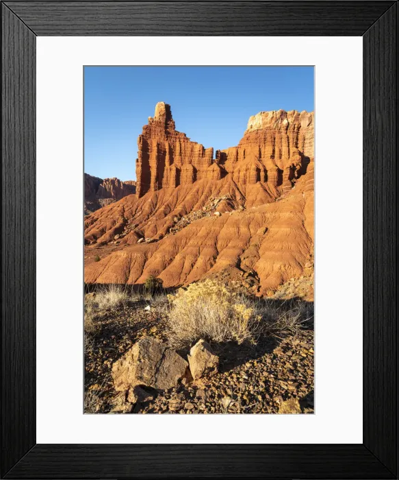 Framed Print : Low angle view of Chimney Rock, Capitol Reef National Park, Utah, Western United States