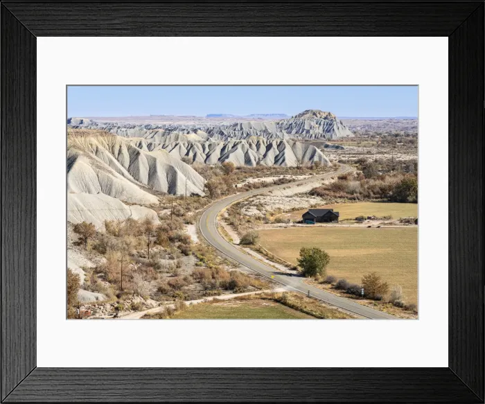 Framed Print : Caineville Badlands next to Utah State Route 24, Caineville, Utah, Western United States Framed Print : Caineville Badlands next to Utah State Route 24, Caineville, Utah, Western United States