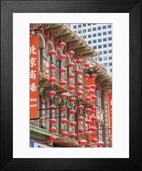 Framed Print : Chinatown decorations, San Francisco. California, USA Framed Print : Chinatown decorations, San Francisco. California, USA