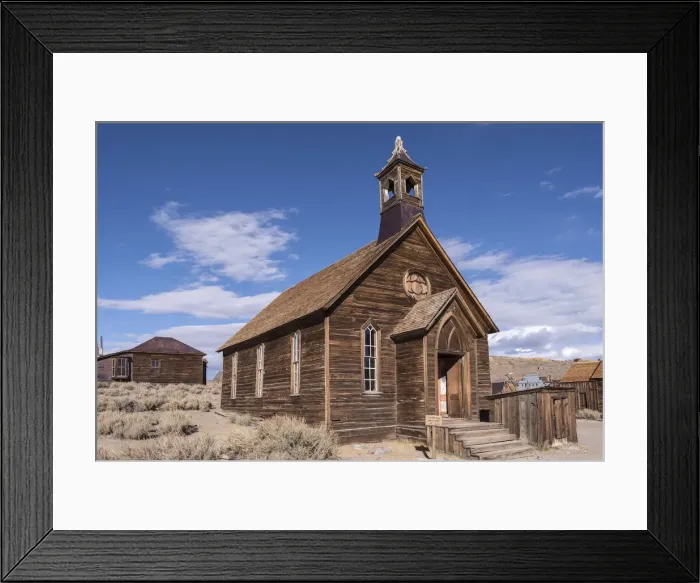 Framed Print : Wooden church in Bodie Ghost Town, California, USA. Autumn Framed Print : Wooden church in Bodie Ghost Town, California, USA. Autumn