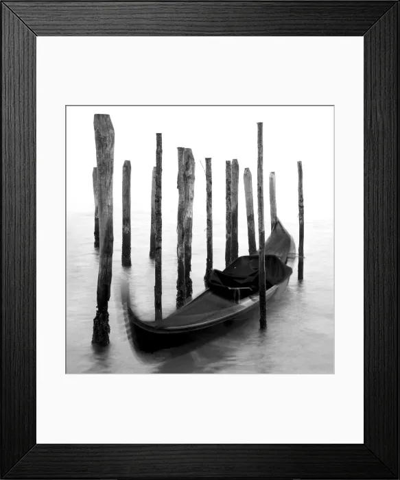 Framed Print : Gondola in the St Marks basin during a foggy day, Venice, Venezia, Veneto, Italy Framed Print : Gondola in the St Marks basin during a foggy day, Venice, Venezia, Veneto, Italy