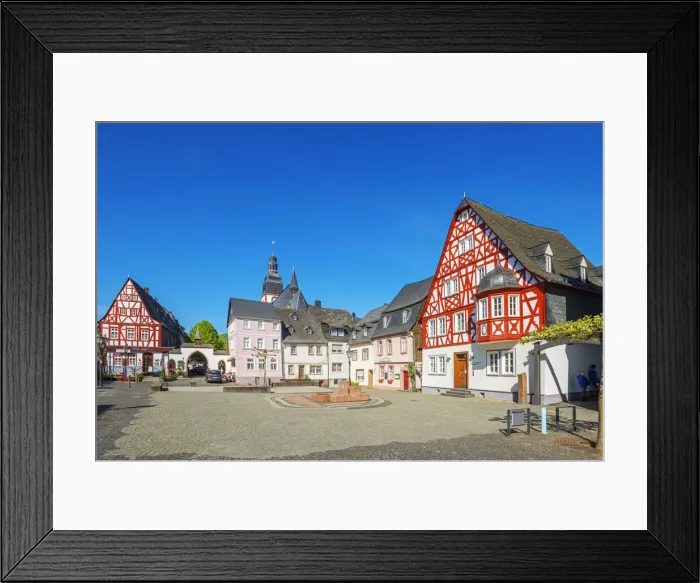 Framed Print : Historical market place of Kirchberg, Hunsruck, Rhineland-Palatinate, Germany Framed Print : Historical market place of Kirchberg, Hunsruck, Rhineland-Palatinate, Germany