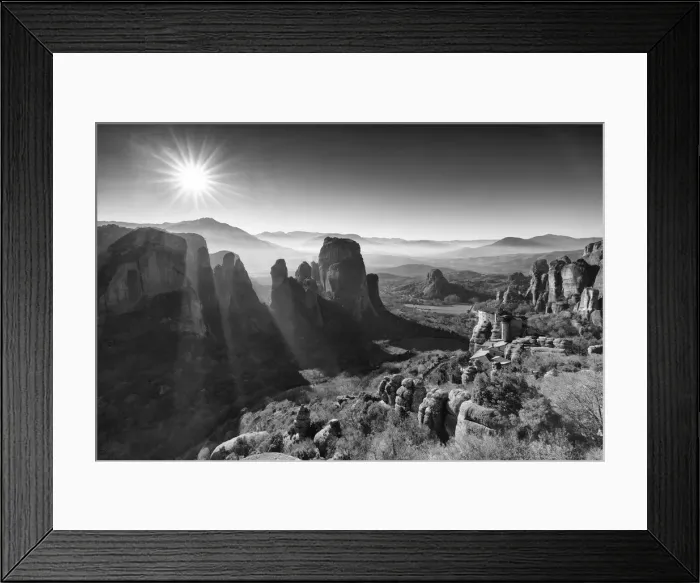 Framed Print : Viewpoint above the Holy Monastery of Rousanou, Meteora, Thessaly, Greece Framed Print : Viewpoint above the Holy Monastery of Rousanou, Meteora, Thessaly, Greece