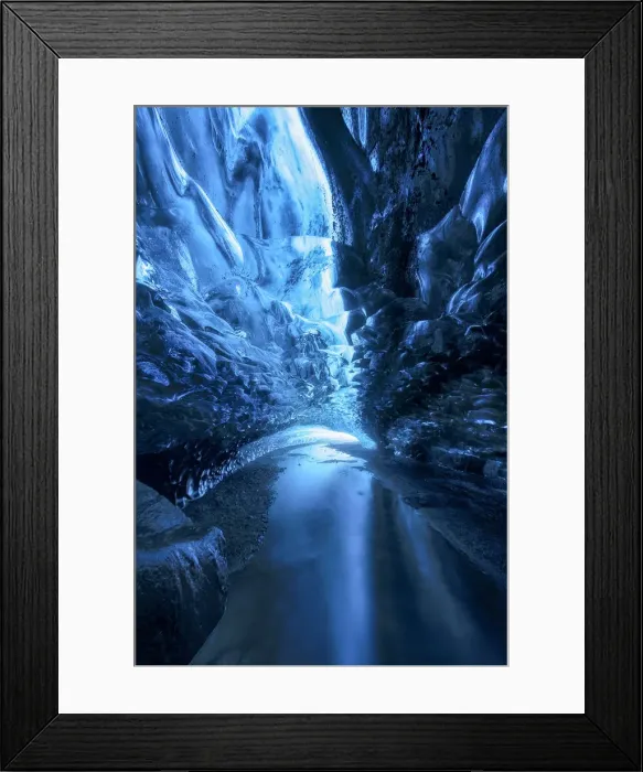 Framed Print : Light games inside an ice cave in Vatnajokull National Park, Iceland Framed Print : Light games inside an ice cave in Vatnajokull National Park, Iceland