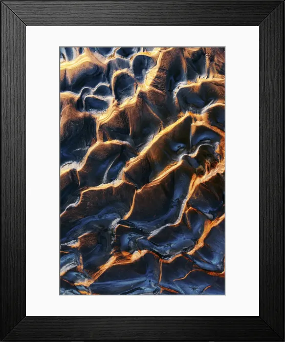 Framed Print : Mud patterns near a waterfall in Nordurland, Iceland Framed Print : Mud patterns near a waterfall in Nordurland, Iceland
