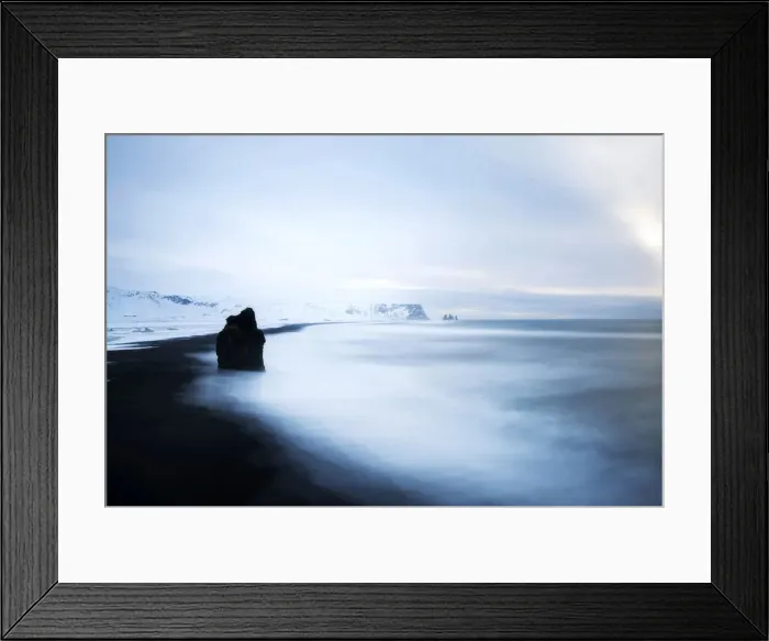 Framed Print : Reynisfjara beach from the Dyrholaey cliff in winter, southern Iceland Framed Print : Reynisfjara beach from the Dyrholaey cliff in winter, southern Iceland