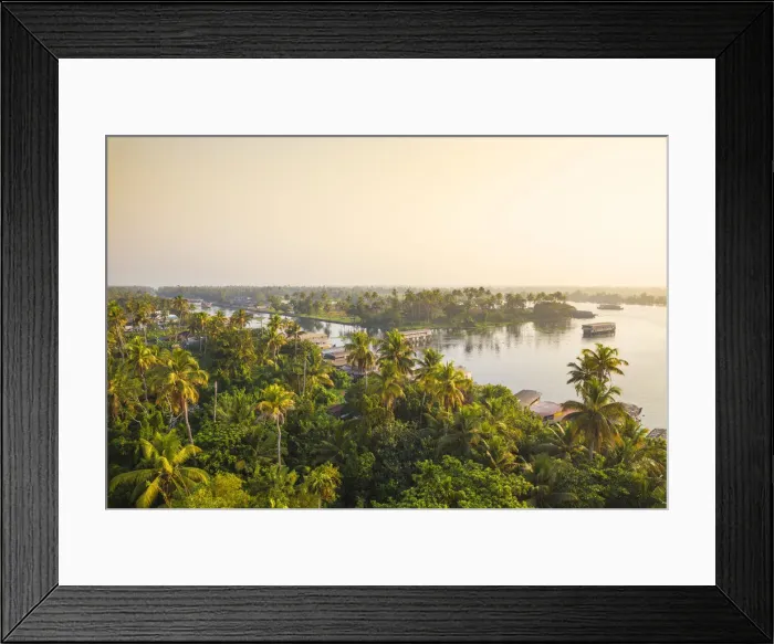 Framed Print : India, Kerala, Alappuzha (Alleppey), Traditional houseboats on backwaters Framed Print : India, Kerala, Alappuzha (Alleppey), Traditional houseboats on backwaters