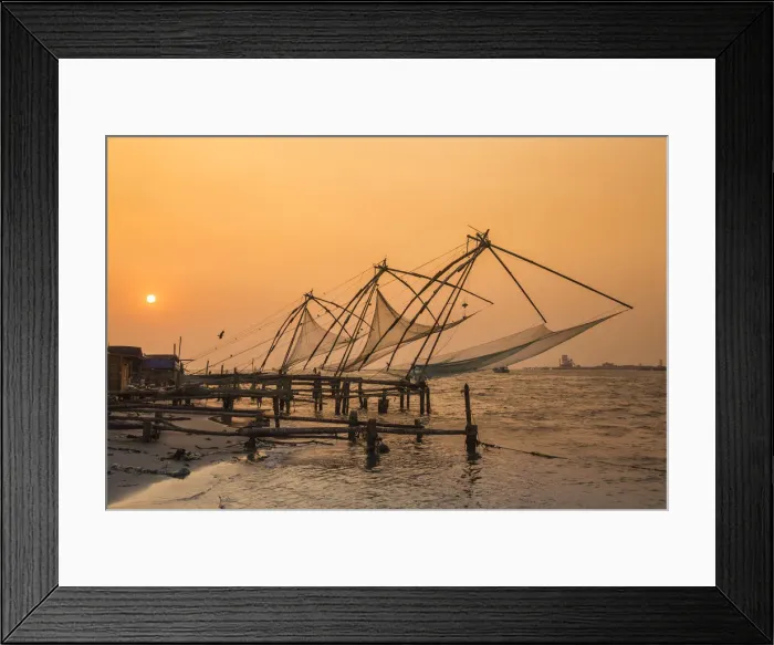 Framed Print : India, Kerala, Cochin - Kochi, Fort Kochi, Chinese fishing nets Framed Print : India, Kerala, Cochin - Kochi, Fort Kochi, Chinese fishing nets