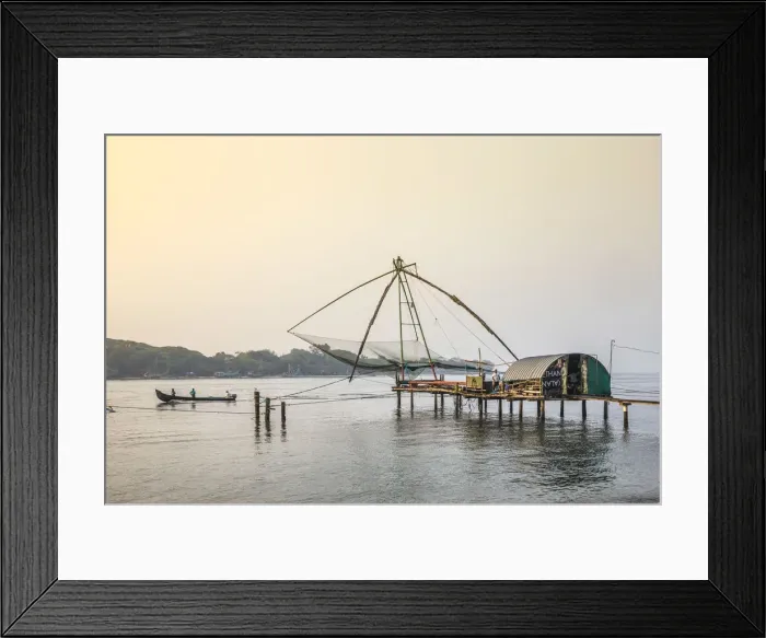 Framed Print : India, Kerala, Cochin - Kochi, Vipin Island, Chinese fishing nets Framed Print : India, Kerala, Cochin - Kochi, Vipin Island, Chinese fishing nets