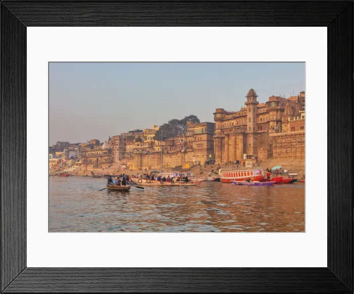 Framed Print : Cityscape from Ganges, Varanasi, Uttar Pradesh, India Framed Print : Cityscape from Ganges, Varanasi, Uttar Pradesh, India