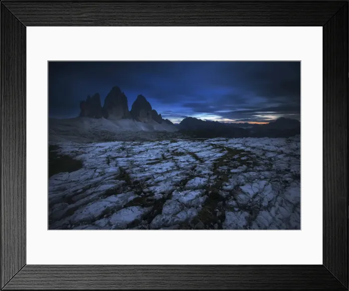 Framed Print : Tre Cime di Lavaredo in summer at dusk, Dolomites, Italy Framed Print : Tre Cime di Lavaredo in summer at dusk, Dolomites, Italy