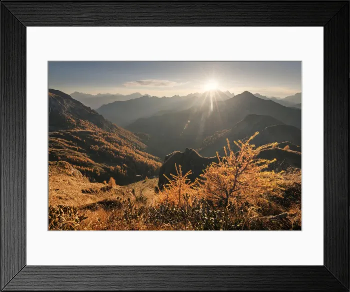 Framed Print : Fall sunset over the Giau Pass and the peaks of the Dolomites, italy Framed Print : Fall sunset over the Giau Pass and the peaks of the Dolomites, italy