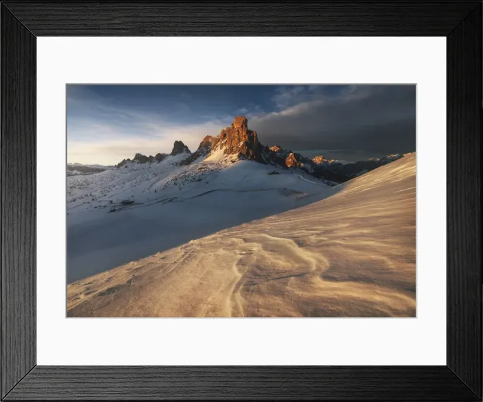 Framed Print : Winter sunset at the Giau Pass, Dolomites, Italy Framed Print : Winter sunset at the Giau Pass, Dolomites, Italy