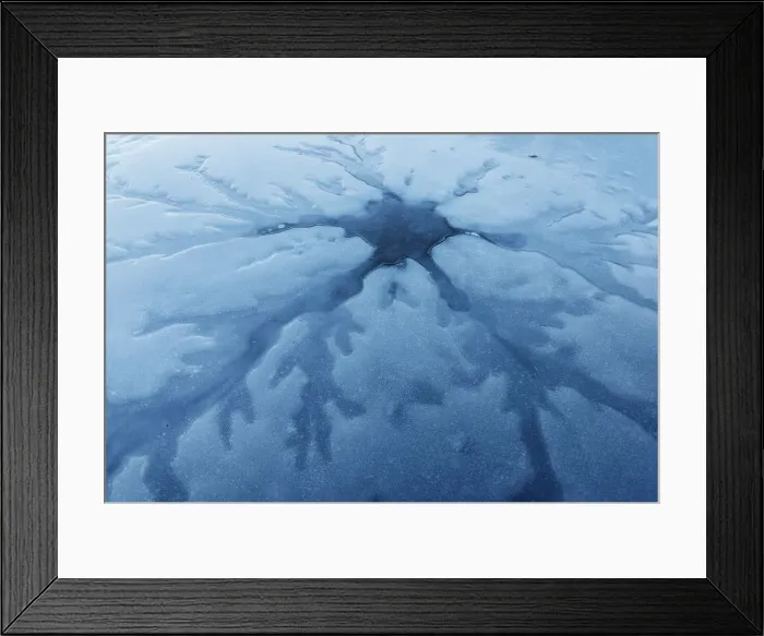 Framed Print : Ice patterns on a frozen lake surface, Emilia Romagna, Italy